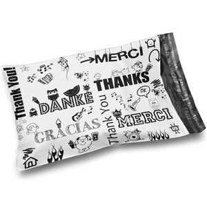 20 Designer Poly Mailer Multi Language Design 10"x13"